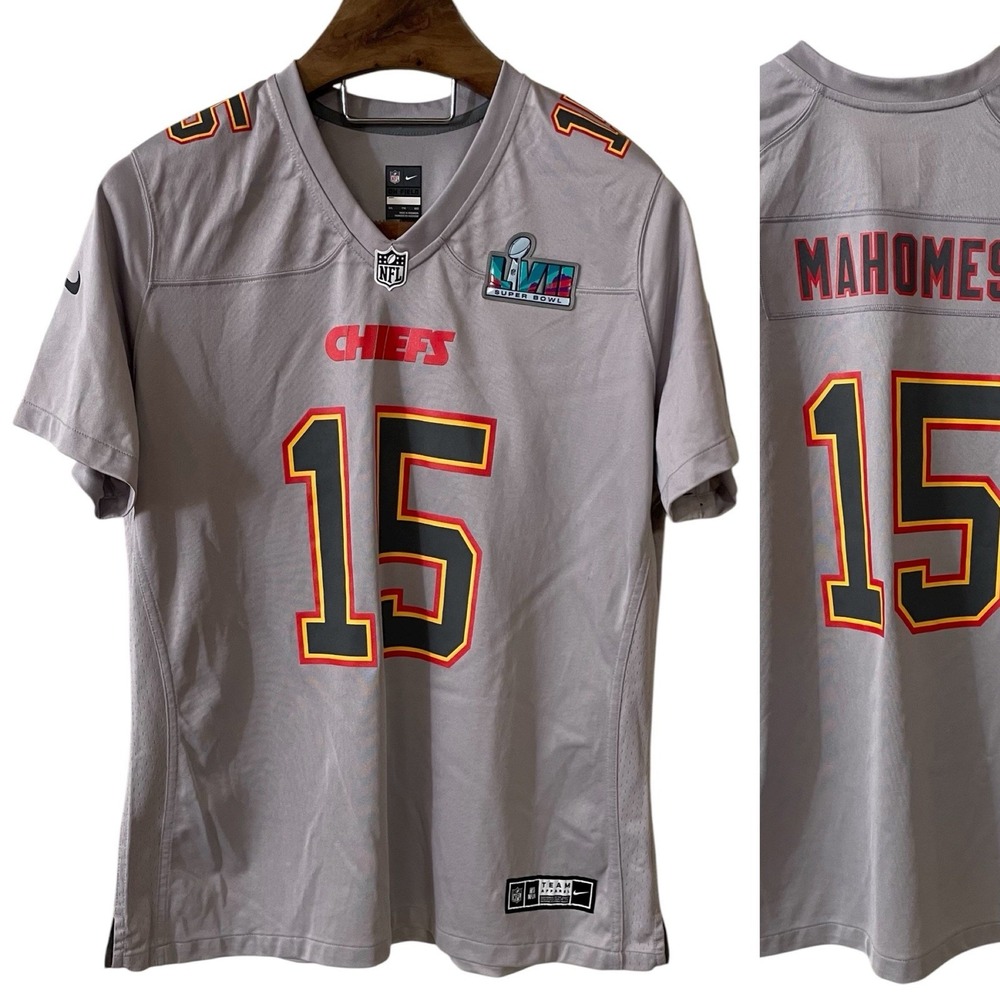 Nike‎ Womens Kansas City Chiefs Patrick Mahomes Gray Super Bowl LVII Jersey XXL